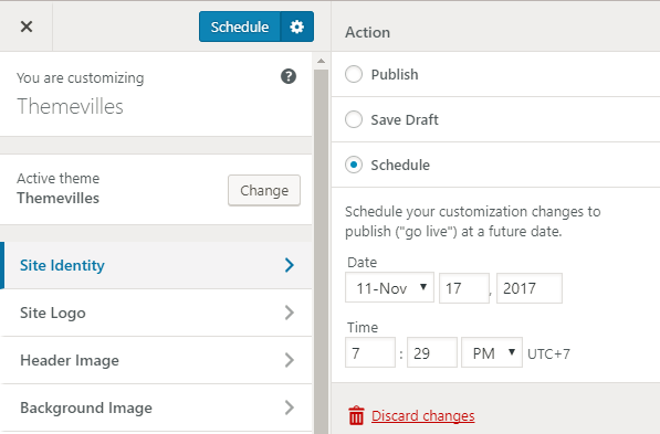 Draft and Schedule in WordPress 4.9
