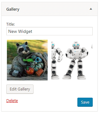 Gallery Widget and Text Widget in WordPress 4.9