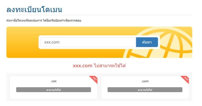 ซื้อโดเมน และโฮสติ้ง