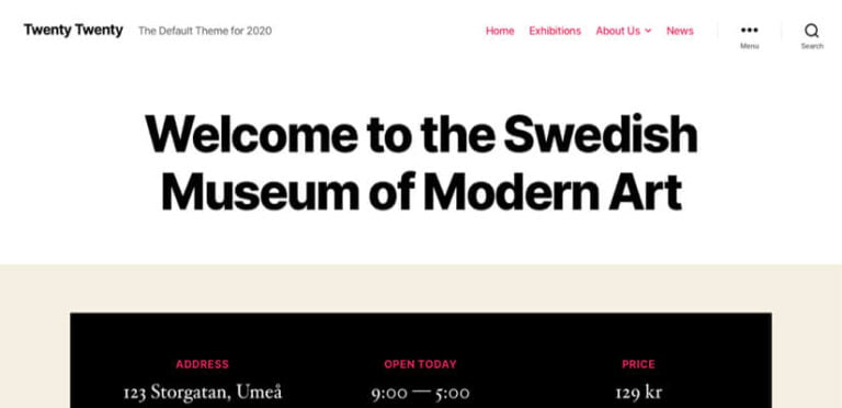 Twenty Twenty WordPress Theme
