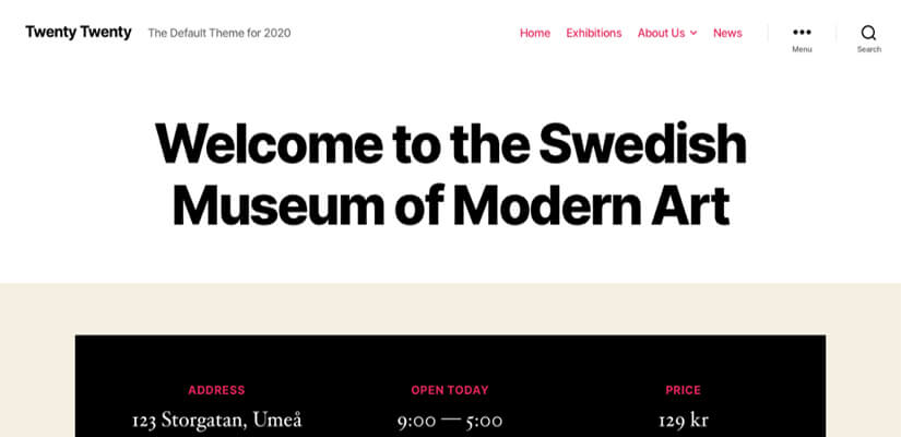 Twenty Twenty – WordPress Theme 2020 1 Twenty Twenty WordPress Theme