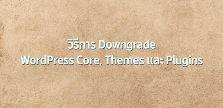 Downgrade WordPress